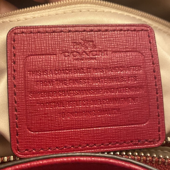 Coach tote deep red like new condition - Picture 5 of 14
